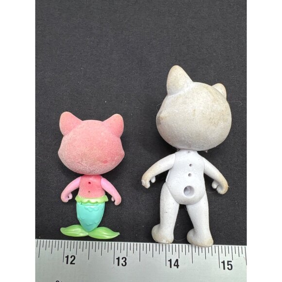 Flocked Animal Figures FLAWS Doll Toy Set Various Conditions Cats Bears Dogs - Picture 12 of 14